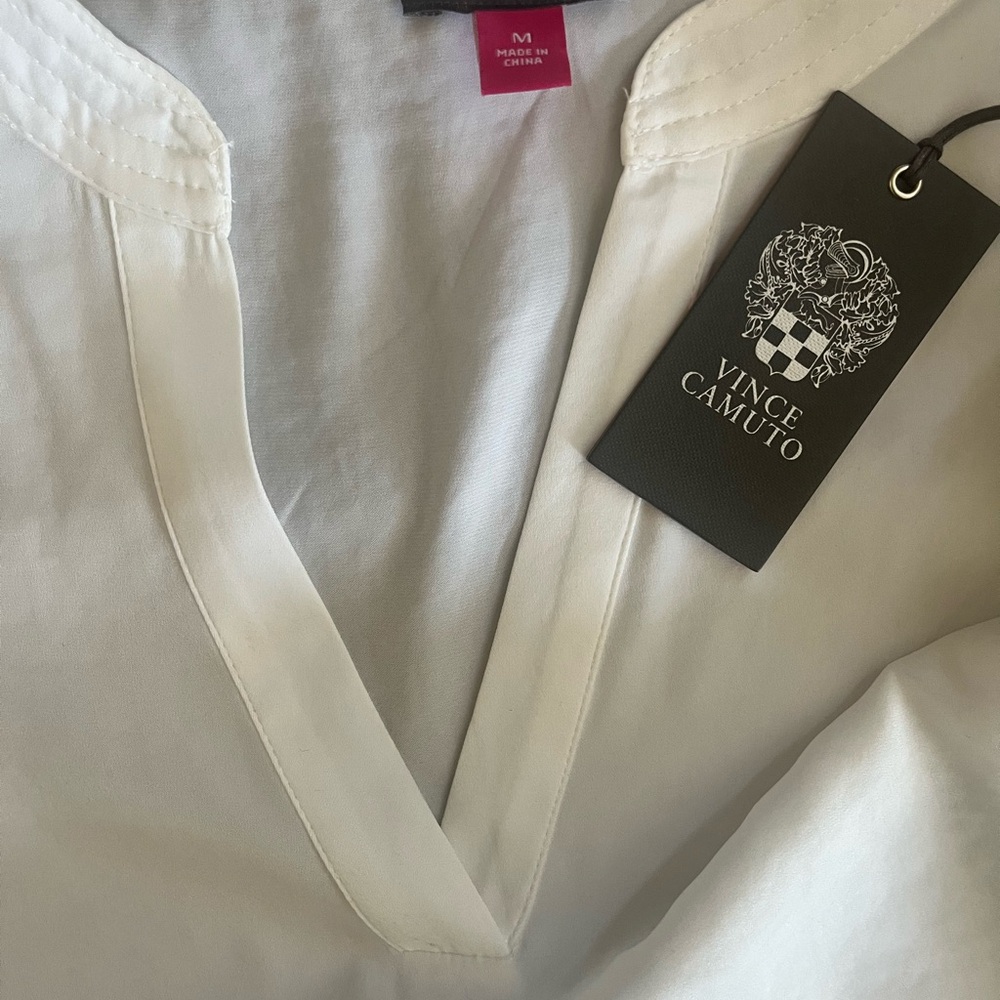 Vince Camuto Ivory V-Neck Blouse